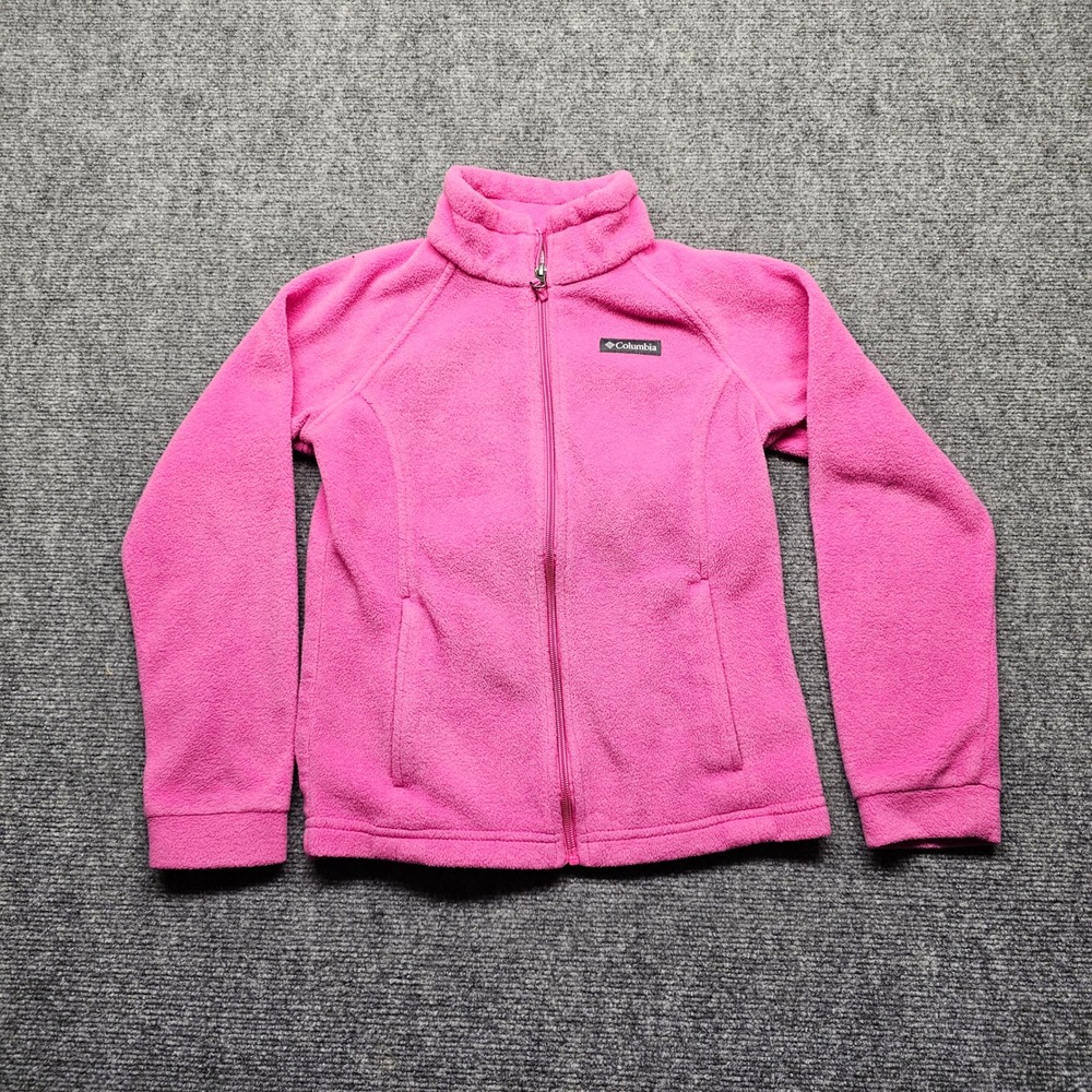 Columbia Girls Pink Full Zip Fleece Jacket Size M 10/12 WG6756